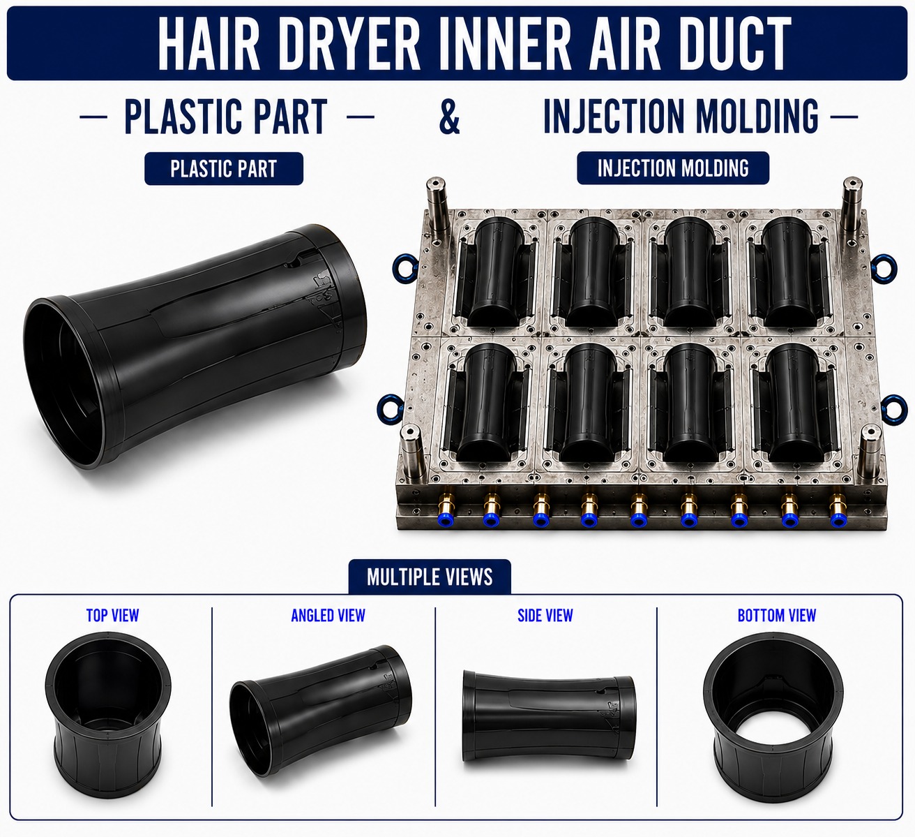 Hair Dryer Plastic Inner Air Duct Mould and Moulding Service